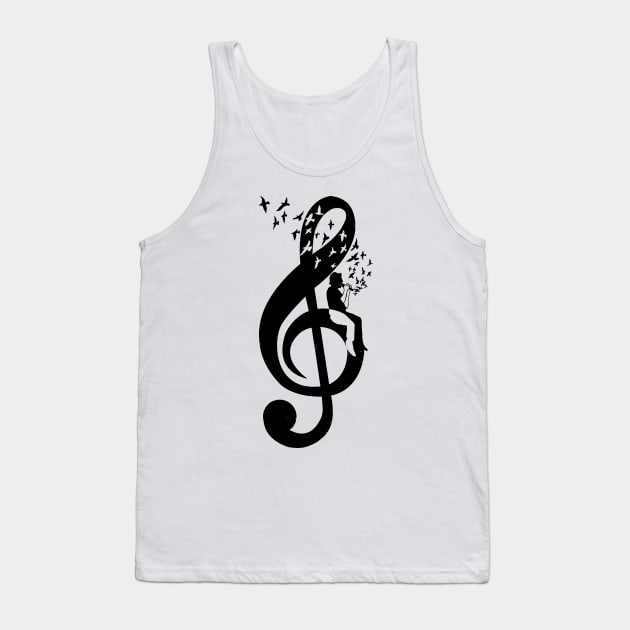 Treble Clef - Singer Tank Top by barmalisiRTB